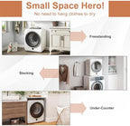 VCJ Portable Clothes Dryer for Apartment, 1.5 Cu.ft Compact Mini Electric Dryer with 5 Drying Modes, Stainless Steel Tub, Simple Knob Control, Dryer Machine for Dorm, RV, Small Space - Image 5