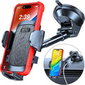 HTU【2024 Newest & Strongest Military-Grade Cert Car Phone Holder Mount【Over 60LBS Suction】 Dashboard Windshield Cell Automobile Cradles Truck Hook Vent for iPhone 15 Pro Max, Black by HTU15yearsincarmounts