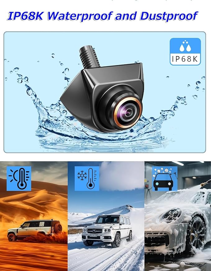 1080P AHD Backup Camera with 170° Wide Angle, 360° Rotatable, Night Vision, IP69K Waterproof - Front/Rear/Side View Reverse Camera for Trucks, Cars, SUVs (AHD1080P) - Image 5