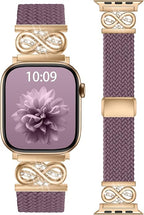 Dirrelo Braided Magnetic Stretchy Nylon Band Compatible for Apple Watch Bands Women 40/41/38/42/44/45/46/49mm, Designer Dressy Infinity Elastic Strap for iWatch Series 11 10 9 8 7 6 5 4 SE/Ultra 3 2 1 by Dirrelo