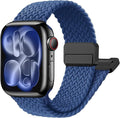Magnetic Braided Stretchy Loop - Compatible with Apple Watch Band 42mm 46mm 40mm 41mm 44mm 45mm 38mm Ultra 3/2 49mm Women Men,Elastic Woven Fabric Nylon Strap for iWatch 11 10 9 8 7 6 5 4 3 SE Ultra by SOLOLUPSmartwatchAccessories