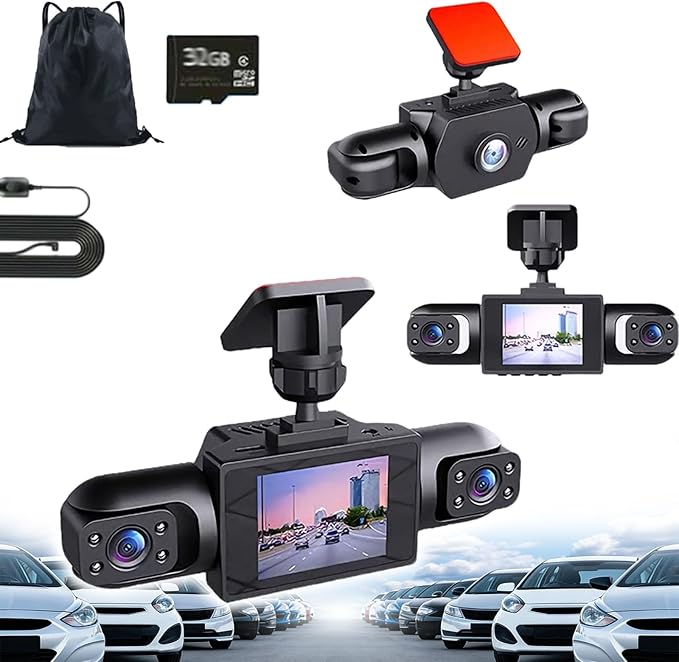 Full View Car Dashcam System 360° WiFi - Upgraded 1080p 4 Channel Dash Cam, HD Night Vision for Car Front Rear Left Right, Parking Monitor (Standard Version（Front + Left + Right）) by Unknown