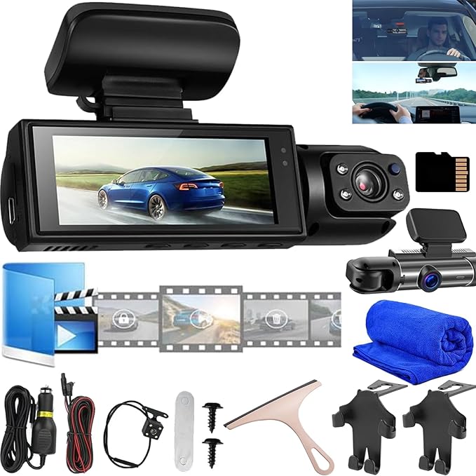 Vigil Dash Cam 2025, Vigil Dash Cam Front and Rear, 1080p Night Vision Car Driving Recorder, 24H Parking Mode, 32G Memory Card (DashCam+32G Memory Card) by Unknown