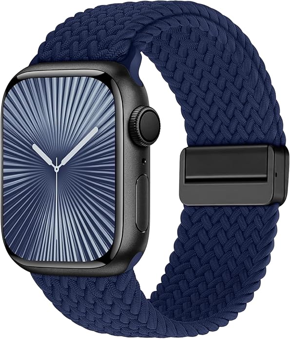 Braided Stretchy Band Compatible with Apple Watch Bands 38mm 40mm 41mm 42mm 44mm 45mm 46mm 49mm Women Men, Soft Nylon Solo Loop Magnetic Sport Strap for iWatch Series 11 10 9 8 7 6 5 4 3 2 1 SE Ultra by Unknown