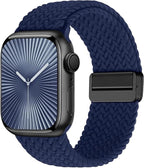 Braided Stretchy Band Compatible with Apple Watch Bands 38mm 40mm 41mm 42mm 44mm 45mm 46mm 49mm Women Men, Soft Nylon Solo Loop Magnetic Sport Strap for iWatch Series 11 10 9 8 7 6 5 4 3 2 1 SE Ultra by Unknown
