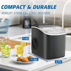 Erivess Ice Makers Countertop, Portable Ice Machine Maker Self-Cleaning, 26Lbs/24H, 9 Bullet Cubes Ready in 6 Mins, Scoop and Basket, for Home/Office/Kitchen - Image 3