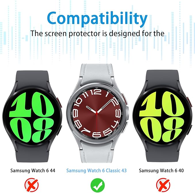 Suoman 4-Pack for Samsung Galaxy Watch 6 Classic 43mm Privacy Screen Protector, [Anti-peeping] 9H Hardness Ultra-thin Tempered Glass Screen Protector Film ﻿ - Image 2