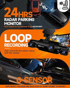 Neideso 360° Dash Cam Front and Rear Inside, 4 Channel FHD 4 * 1080P, Wi-Fi GPS Voice Control Car Camera, Front 2K+1080P*2 Dash Camera for Cars, with 64GB SD Card, Night Vision, 24H Parking Mode(N300) - Image 4