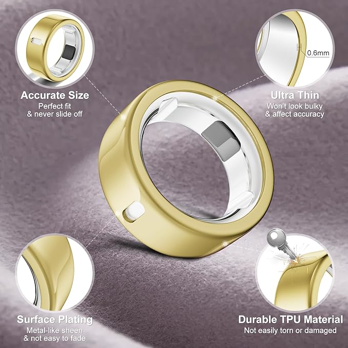 4 Pack Cover Compatible with Oura Ring Gen 4/Oura Ring Gen 3 Horizon/3 Heritage, Charging Derectly, Anti-Scratch TPU Protector for Women Men Working Out Gym-Size 7 - Image 5