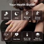 PAXAM Smart Ring for Women&Men 7-Day Battery,No Subscription Fee-Health/Activity Tracker with Sleep Monitor, Stress/HRV Tracking, Women's Health, iOS&Android Compatible (Gold, 9) - Image 4