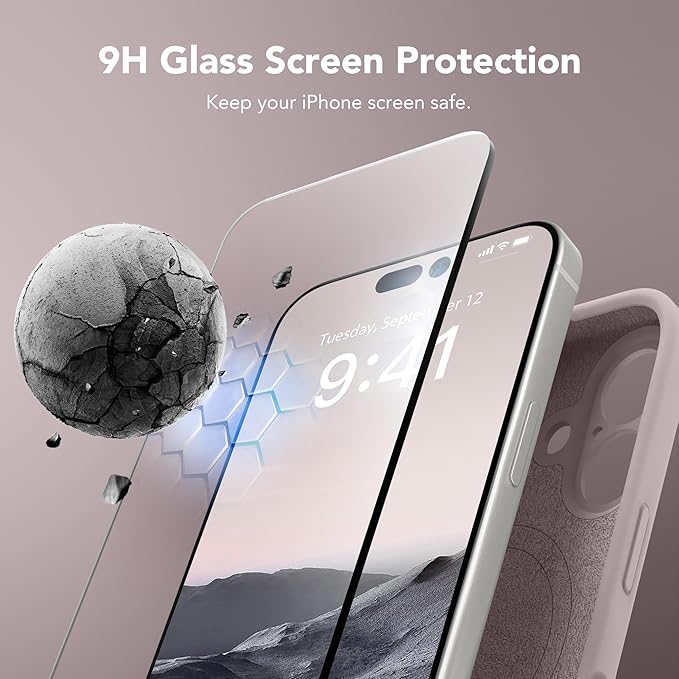 Magnetic for iPhone 17 Case, Compatible with MagSafe, [Full Camera Protection][Screen Protector] Silicone Shockproof Protective Phone Case for iPhone 17 6.3", Hazel - Image 4