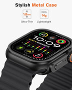 amBand for Apple Watch Series 10 11 46mm Metal Case Men, W1 Rugged Protective Bumper [Turn iWatch into Ultra 3/2/1 Look] with Back Cover, Upgrade Conversion Kit Stylish Protector 46 mm - Black - Image 3