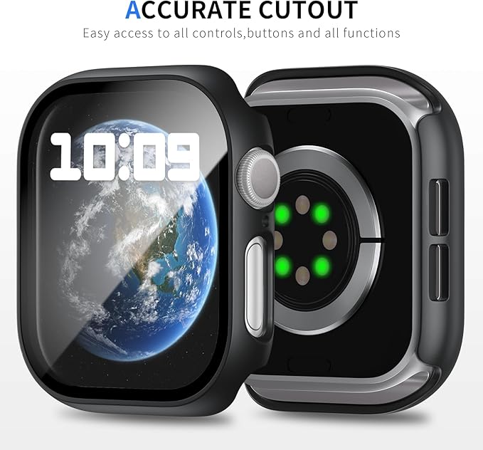 Cuteey 6 Packfor Apple Watch Series 11/10 42mm Screen Protector Case, Full Protective Bumper PC Cover with Built-in Tempered Glass Film for iwatch 11/10 42mm Accessories - Image 2