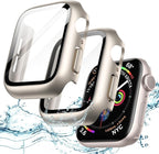 JETech Waterproof Case with Screen Protector for Apple Watch SE 3/2/1 (2025/2022/2020) / Series 6 5 4 40mm, Built-in Tempered Glass Film Hard PC Bumper Full Protective Cover, 2 Pack (Starlight) by JETech