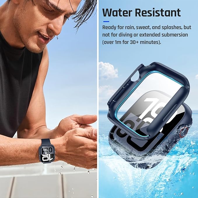 Goton Waterproof Case Compatible for Apple Watch Series 11/10 Screen Protector 46mm, Hard Bumper with Tempered Glass for iWatch 11 Cover 46 mm - Image 3