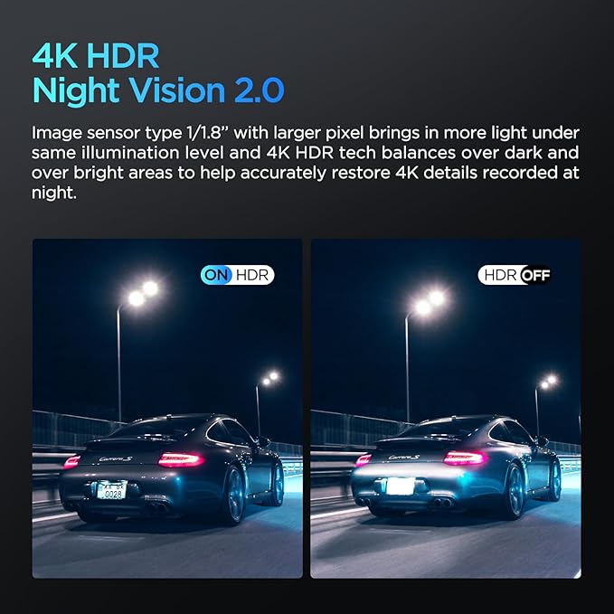 VIOFO 4K HDR Dash Cam Front and Rear A139 Pro 2CH, STARVIS 2 IMX678 Sensor, Superb Night Vision, Ultra HD 4K + 1080P Dashcam for Car, 5GHz WiFi GPS, 24H Parking Mode (A139PRO 2CH) - Image 3