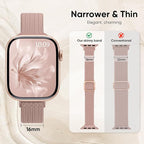 5 Pack Slim Braided Stretchy Bands Compatible with Apple Watch Band 40mm 41mm 42mm 38mm 44mm 45mm 46mm 49mm Women Men, Thin Elastic Nylon Solo Loop Straps for iWatch Series 10 9 8 7 6 5 4 3 11 SE 2/1 - Image 2
