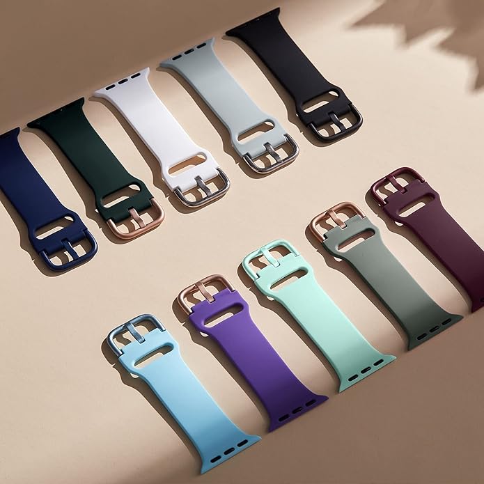 Sport Band Compatible with Apple Watch Bands 49mm 46mm 45mm 44mm 42mm 41mm 40mm 38mm, Soft Silicone Replacement Strap with Classic Clasp for iWatch Series 11 10 9 8 7 6 5 4 3 2 1 SE Ultra Women Men - Image 3