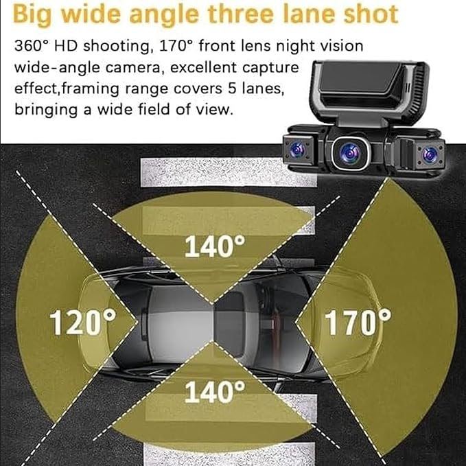 360° Car DVR WiFi 4Channels Dash Cam Video Recorder, 1080p FHD Car Camera - Dash Cam Front and Rear, Loop Recording, Night Vision, Parking Mode, 170° Wide Angle Camera (WiFi+32G Card) - Image 6
