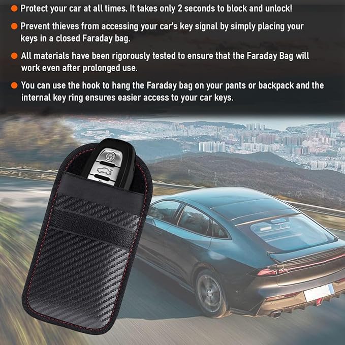 Yourkar Faraday Pouch for Car Keys, Signal Blocking RFID Faraday Bag Cage, Anti-Theft Key Fob Pouch Protector (Small) - Image 6