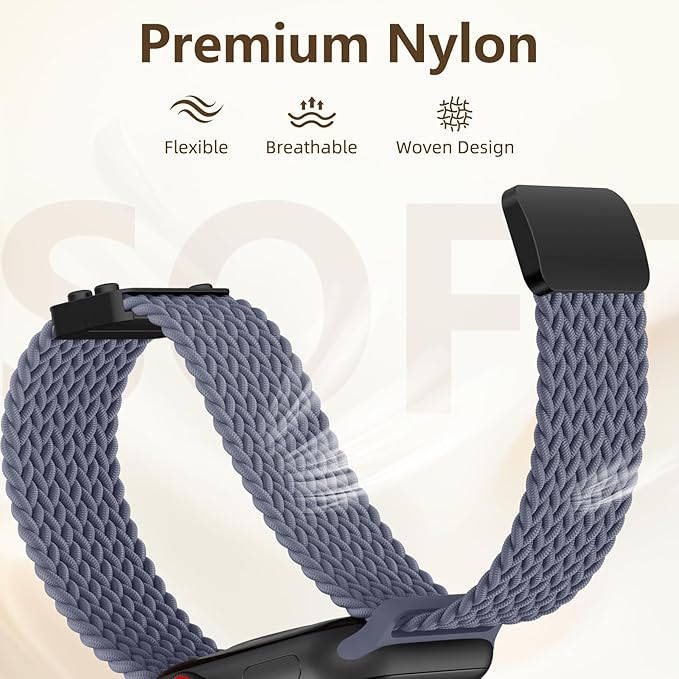 Braided Stretchy Bands Compatible with Apple Watch Bands 40mm 44mm 38mm 41mm 42mm 45mm 46mm 49mm Women Men, Soft Nylon Sport Strap with Magnetic Clasp for iWatch Series 11 10 9 8 SE 7 6 5 4 3 2 Ultra - Image 3