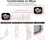 Sport Band Compatible with Apple Watch 38mm 40mm 41mm 42mm 44mm 45mm 46mm 49mm, Replacement Soft Silicone Strap Wristbands for iWatch Series 11/10/9/8/7/6/5/4/3/2/1 Ultra SE Women Men, Light Blush - Image 3