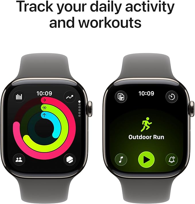 Apple Watch Series 11 [GPS + Cellular 46mm] Smartwatch with Natural Titanium Case with Stone Grey Sport Band - M/L. Sleep Score, Fitness Tracker, Health Monitoring with AppleCare+ (2 Years) - Image 3