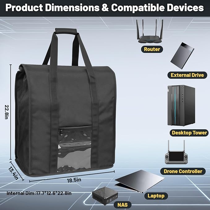 Premium Large Faraday Bag – Foldable Signal Blocking Pouch for Desktop PCs, Laptops, NAS & Tablets, Small Generators – Protects Electronics from Wireless Interference – Privacy & Device Security - Image 2