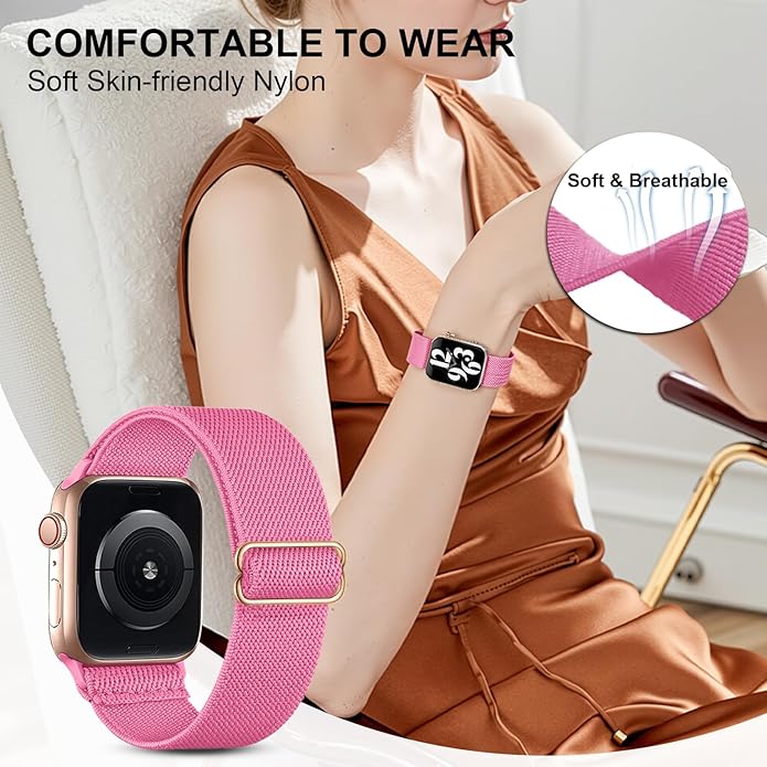 10 Pack Nylon Stretchy Band Compatible with Apple Watch Bands 40mm 41mm 42mm 44mm 45mm 46mm for Women Men, Watch Case(Compatible for Apple Watch Series 11 10 9 8 7 6 5 4 3 SE/2 - Image 8