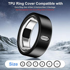 8 Pack Cover Compatible with Oura Ring Gen 4/Oura Ring Gen 3 Horizon/Heritage,Charging Derectly,Matte Texture Wear-Resistant Anti-Scratch TPU Protector for Oura Rings Women Men（Black*8,Size 8 - Image 2