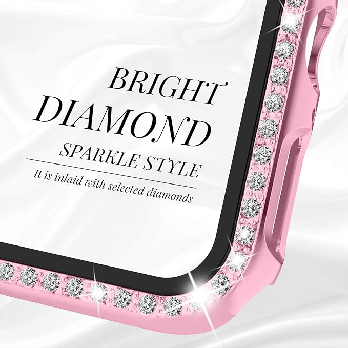 Recoppa Compatible for Apple Watch Case with Screen Protector for Apple Watch 42mm Series 3/2/1, Bling Crystal Diamond Rhinestone Ultra-Thin Bumper Full Cover Protective Case for Women Girls iWatch - Image 4
