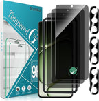 Slanku [3+3 Pack for Samsung Galaxy S22 Privacy Screen Protector and Camera Lens Protector with Installation Frame, [Anti Spy], [Private Tempered Glass], Full Coverage, Case Friendly by Slanku