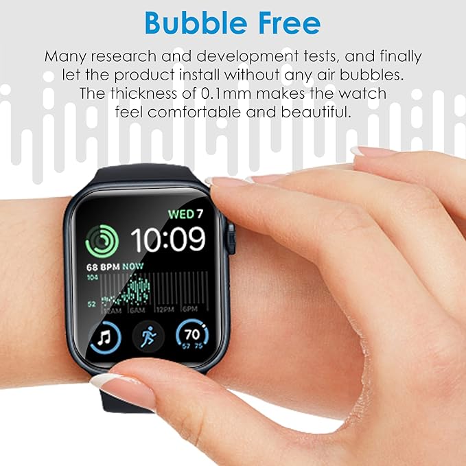 UniqueMe 8 Pack for Apple Watch SE/Series 6/5/4 Screen Protector 44mm, [Strong Asorption] [Flexible TPU Not Glass] iWatch Anti-Scratch Replacement Protection HD Clear Cover Soft Film - Image 3