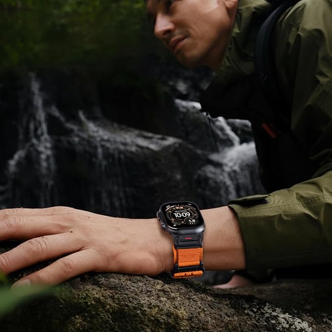Rugged Nylon Band for Apple Watch Ultra 3/2/1 Series 11 10 9 8 7 6 5 4 SE/3/2/1 for Men,Breathable Stars-Stripes Flag Wristband Workout Athletic Strap for iWatch Ultra Bands 49mm 46mm 45mm 44mm 42mm - Image 2