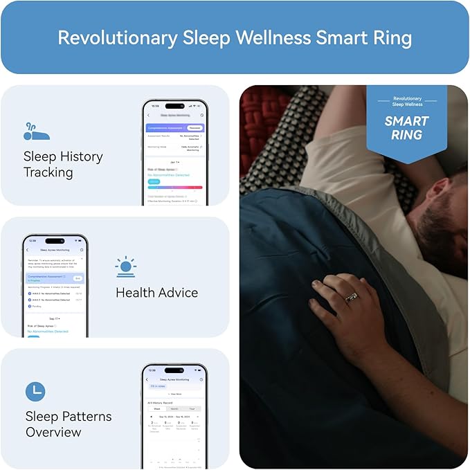 RingConn Gen 2, World’s First Smart Ring with Sleep Apnea Monitoring, No APP Subscription, 12-Day Battery Life, Stress/Heart Rate/Women's Health Tracker, Android & iOS Compatible (Silver, Size 11) - Image 4