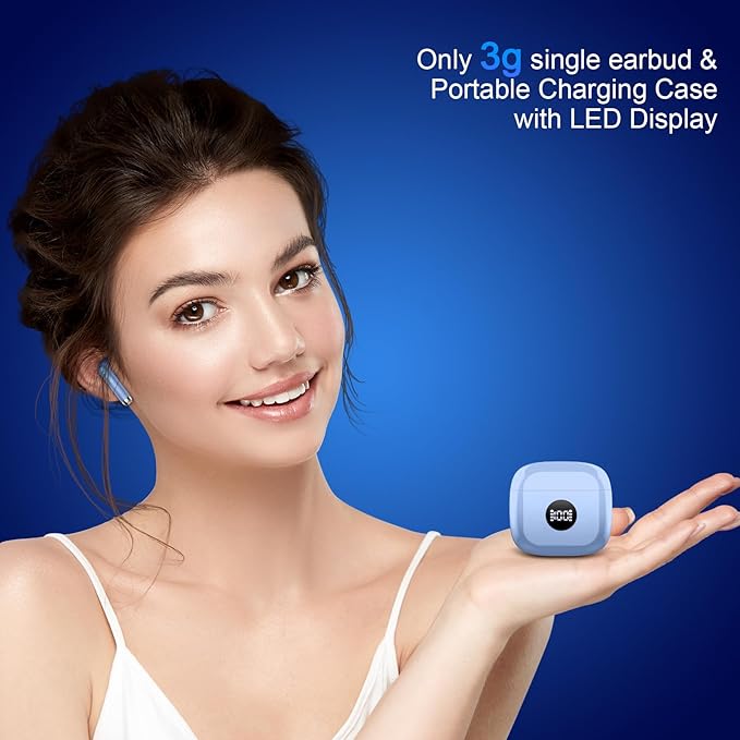 Wireless Earbuds, Bluetooth 5.3 Ear Buds LED Power Display Headphones Bass Stereo, Bluetooth Earbuds in-Ear Noise Cancelling Mic, 40H Playback Mini Case IP7 Waterproof Sports Earphones for Android iOS - Image 5
