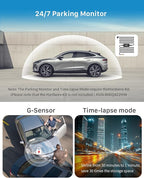 KAWA 2K Dash Cam for Cars with Voice Control - Stealth Display Tiny Dashcam Front Included 32GB Micro SD Card, Super Night Vision, 1296P QHD, G-Sensor, Built in WiFi & App Car Camera - Image 9
