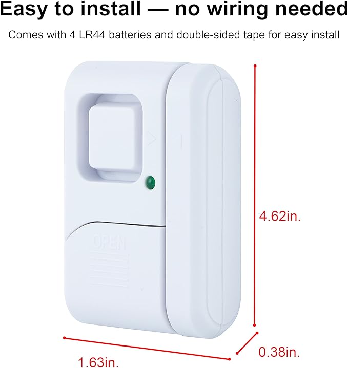 UltraPro Personal Security Window and Door Alarm, 2 Pack, DIY Protection, Burglar Alert, Wireless Chime/Alarm, Easy Installation, Home Security, Ideal for Home, Garage, Apartment, White, 45115 - Image 3