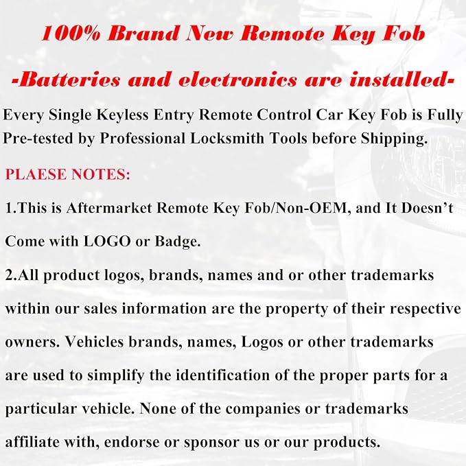 SUPALAND Key Fob Replacement Fits for Explorer Fusion Focus Taurus Escape Flex Mustang Edge Crown Victoria Lincoln Aviator Navigator LS MKS MKZ Mazda Tribute Mercury Sable Keyless Entry Remote Control - Image 5
