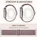 Braided Stretchy Band Compatible with Apple Watch Bands 38mm 40mm 41mm 42mm 44mm 45mm 46mm 49mm for Women Men, Adjustable Nylon Solo Loop Elastic Straps for iWatch Series 10 9 8 7 6 5 4 3 2 1 SE Ultra - Image 6