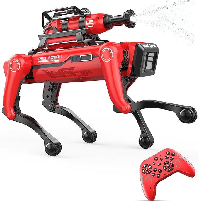 Smart Robot Dog - Interactive STEM Toys with Voice & Remote Control, 30+ Lifelike Actions, Programmable Play, 25m Range, Durable & Safe - Best Gift for Kids 3-10 (Firefighting Edition) by TUEESN