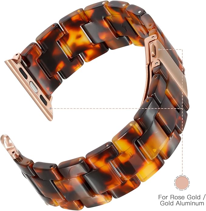 Lightweight Resin Band For Apple Watch Series 11 10 9 8 7 6 5 4 3 2 1 SE 3 2 Ultra 3 2, Fashion Adjustable Replacement Strap for iWatch Bands 38mm 40mm 41mm 42mm 44mm 45mm 46mm 49mm for Women Men - Image 2