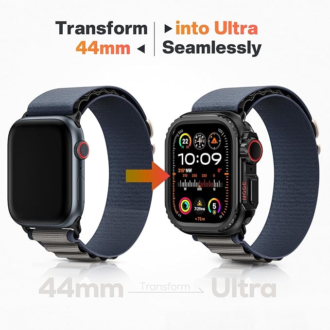 Goton Aluminum Alloy Case for Apple Watch SE 3/2/1，Series 6/5/4 44mm, Ultra-Style Metal Bumper Protector with Ceramic Back, Shockproof Cover for Business & Daily Use - Image 4
