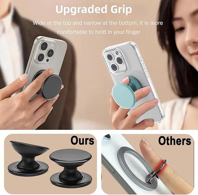 Grippopso Macaron Solid Color Design Expandable and Collapsible Mobile Phone Grip Stand Holder for Phone Tablet Cell Phone Accessory, Purple - Image 2