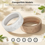 4 Pack Ultra-Thin Ring Covers Compatible with Oura Ring Gen 4/4 Ceramic/Oura Gen 3 Cover, Cute Fancy Floral Engraved Anti-Scratch Silicone Smart Rings Protector Accessories for Women - Image 2