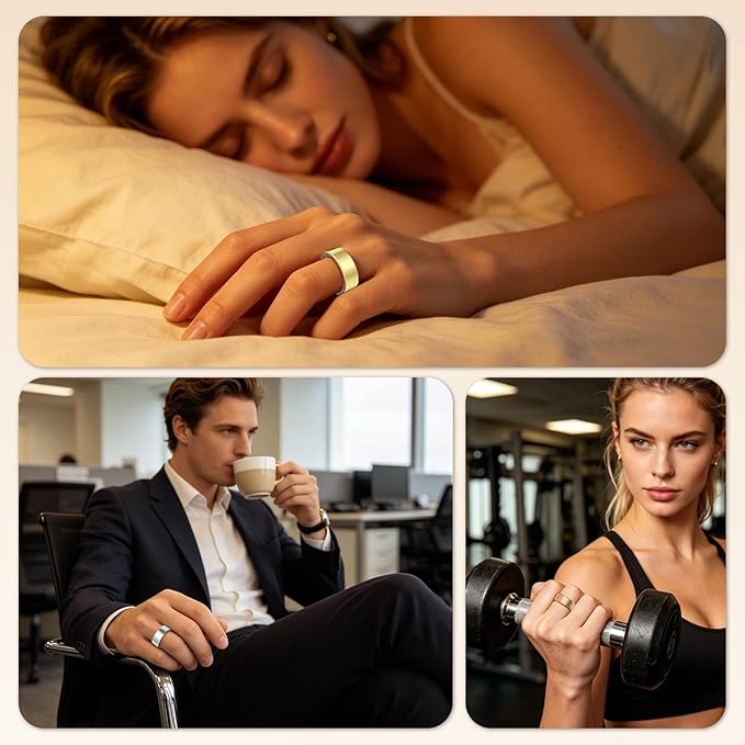 3 Pack Cover Compatible with Oura Ring Gen 4/Oura Ring Gen 3 Horizon/Heritage-Size 13,Support Charging with Cover on,Anti-Scratch TPU Ring Protector for Men Women,Gold+Champagne Gold+Rosegold - Image 7