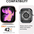 KADES Compatible with Apple Watch Series 11 10 42mm, Bling Full Diamond Rhinestone Protective Case with Built-in Screen Protector, Sparkling iWatch Protective Bumper Cover, Pink - Image 2