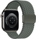 Braided Stretchy Band Compatible with Apple Watch Band 38mm 40mm 41mm 42mm 44mm 45mm 46mm 49mm Women Men, Adjustable Nylon Elastic Magnetic Clasp Strap for iWatch Series 10 9 8 7 6 5 4 3 2 1 SE Ultra by Unknown