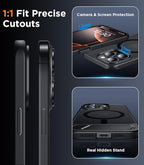 Temdan Magnetic Compatible with iPhone 16 Pro Max Case, [Built-in Invisible Kickstand][Compatible with MagSafe] [Military Grade Shockproof] Slim Translucent Matte Phone Case for iPhone 16 Pro Max 6.9" - Image 6