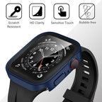 Amizee 2 Pack Compatible with Apple Watch Case SE 3/2/1 Series 6/5/4 44mm with Built-in Screen Protector, Ultra-Thin Hard PC Straight Edge Anti-Scratch Protective Cover for iWatch (Matte Blue) - Image 6